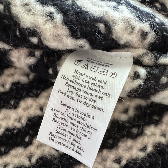 Everlane Cloud Turtleneck Sweater Merino Wool Alpaca Black & White Striped Large - Picture 12 of 14